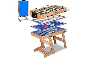 SereneLife Multi Game Table– Multi Sport Combo Sets w/Air Hockey, Foosball, Ping Pong, Pool– Includes Accessories- Family Fun