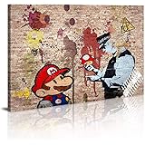 Canvas wallart Framed Wall Art Banksy Art Wall Art for Bedroom Artwork Colorful Figure Street Graffiti Wall Decor Pics for Li