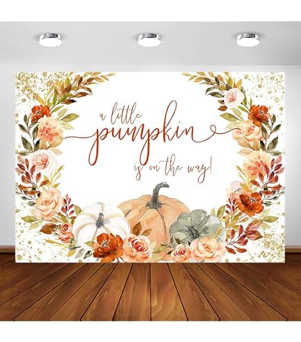 thumbnail image 2 of MEHOFOND 8x6ft Fall Pumpkin Baby Shower Decorations Backdrop Bohemian Floral Pampas 2 of 14