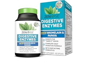 Zenwise Health Digestive Enzymes and Bromelain for Gut Health - Probiotic Multi Enzymes with Prebiotics and Probiotics for Women and Men for Digestive Health and Bloating Relief for Digestion - 60 CT