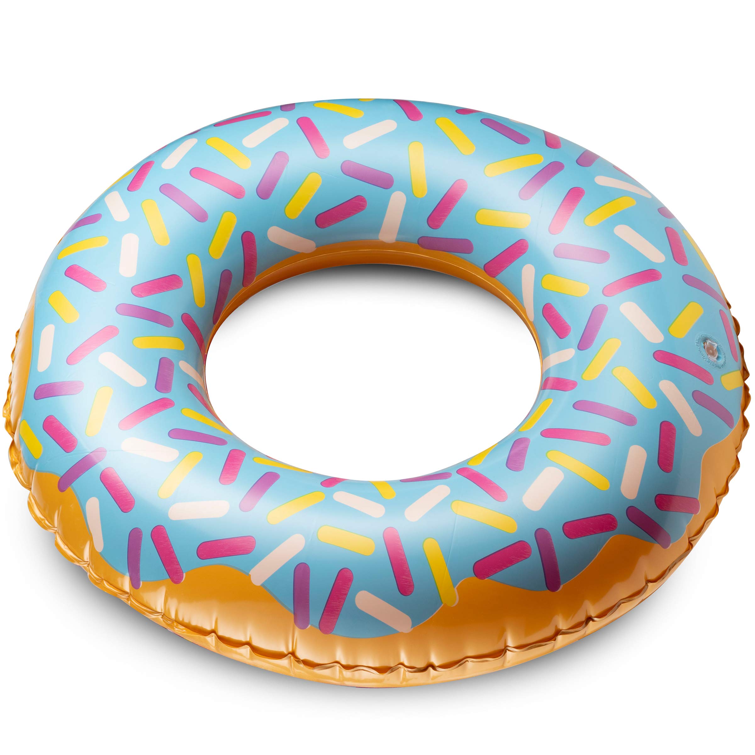 Inflatable Donuts - (Pack of 4) 24 Inch Donut Pool Float for Kids Ages 2-6 Pool Tube, Assorted Swim Rings with Sprinkles for Pool Floaties, Party Decorations