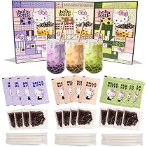Amazon.com: Hello Kitty Instant Boba Milk Tea Variety Kit, Brown ...