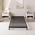 Yicensen 4 Inch Twin Bed Frame Low Profile No Box Spring Needed, Heavy Duty Metal Twin Size Platform Bed Frame with Rounded Corner Legs, Easy Assembly, Noise Free, Black