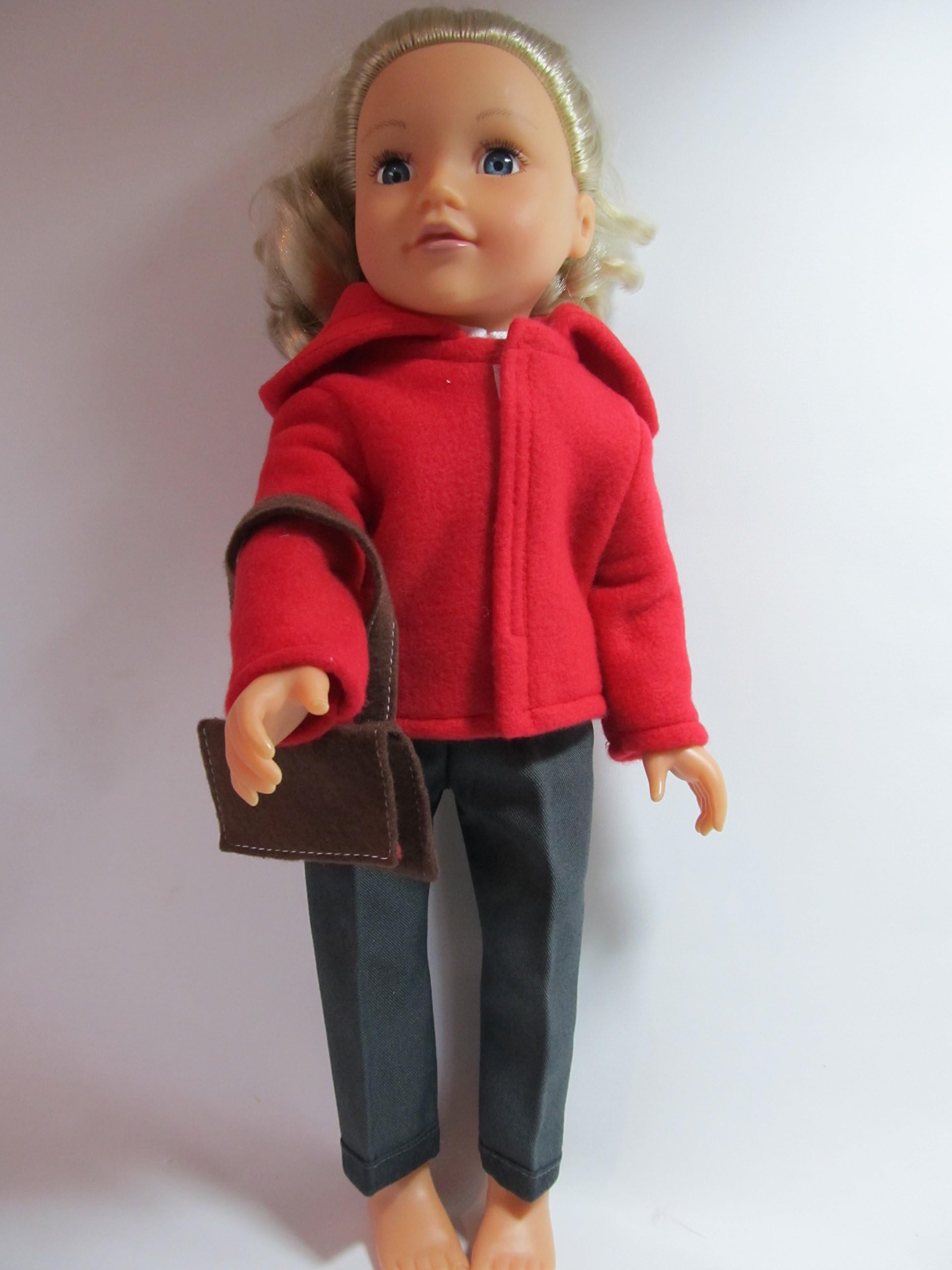 Dollies Boutique Red winter school uniform for Designafriend and 18"/45cm dolls like AMG, Carly and Cayla