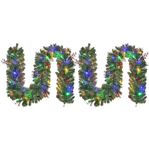 HOYECHI SET OF 2 PRELIT CHRISTMAS GARLANDS –...