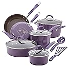 Rachael Ray Cucina Hard Porcelain Enamel Nonstick Cookware Set, 12-Piece, Lavender Purple