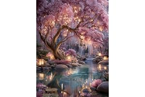 Tree of Life Stamped Cross Stitch Kits - Landscape Needlepoint Counted Cross Stitch Kits for Beginners Adults Patterns Dimens