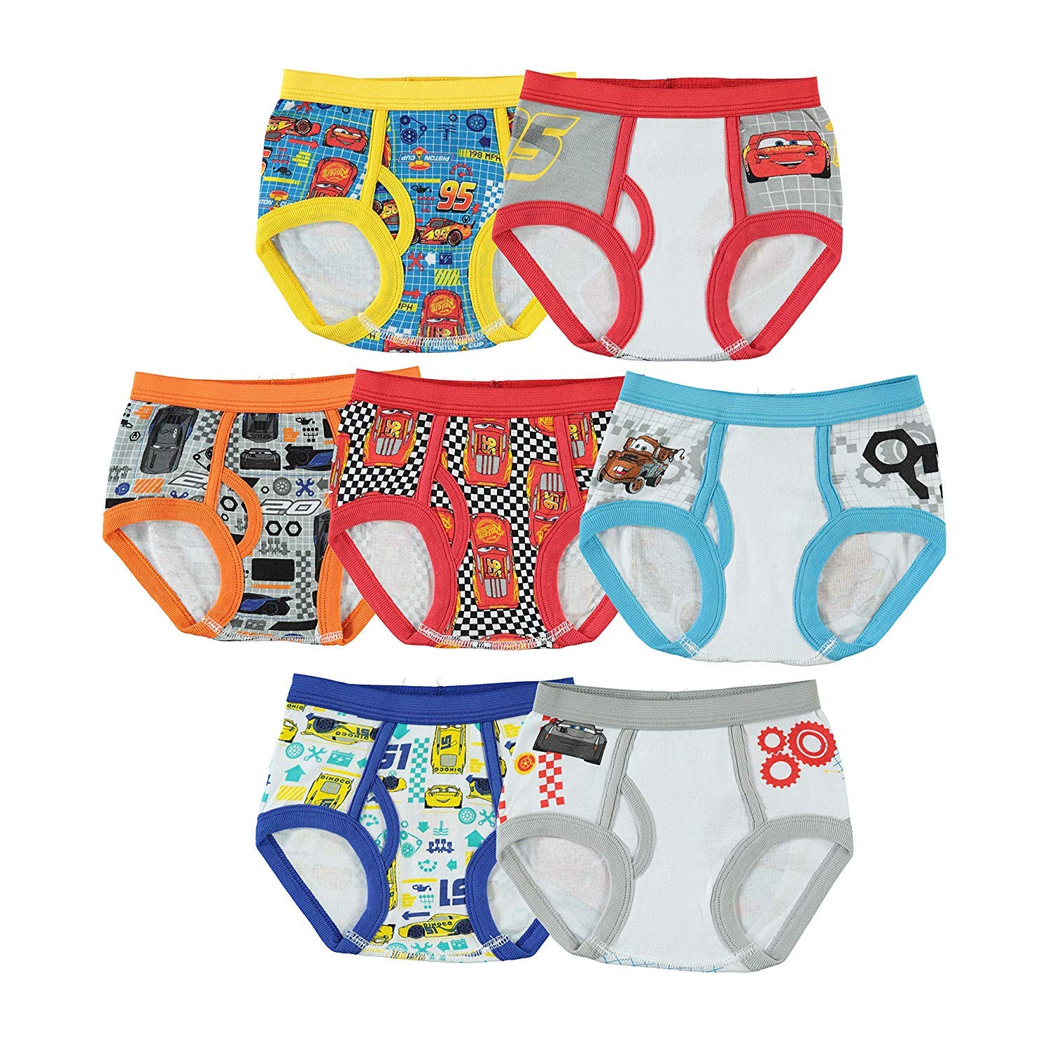 Photo 1 of Disney Boys Pixar Cars 100% Cotton Underwear With Lightning Mcqueen, Mater, Cruz & More Sizes 18m, 2/3t, 4t, 4, 6 And 8 Briefs, 7-pack Brief, 2-3T US