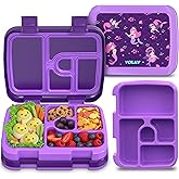 YOLAY Bento Box for Kids Lunch Box Leak-Proof, 5-Compartment Lunch Box Kids for Ages 3-10, Durable with Anti-Slip Base, Suita