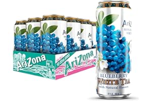 AriZona Blueberry White Tea - Big Can, 22 Fl Oz (Pack of 12)