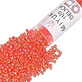 Miyuki Delica Seed Beads – Size 11/0 (1.6 mm), DB0161, Opaque Orange AB, 7.2 g, Approx. 1440 Beads, Made in Japan