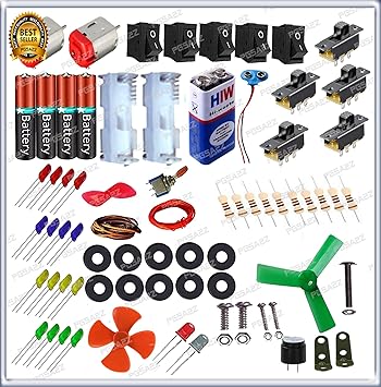 GKA2Z 80 Items in 1 Kit  Loose Electronic Components for Science Fun Experiments with Instruction Manual