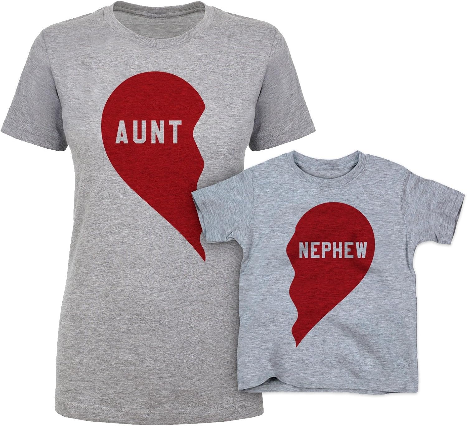 Amazoncom aunt and nephew split heart matching adult t shirt and Amazoncom aunt and nephew split heart matching adult t shirt and