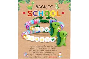 GBTBYS 2PCS Back to School Gifts Mommy and Me Bracelet First Day of School Matching Wish Bracelets Dinosaur Set for Mother Daughter Mom Son