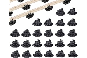 NAXVIO Deck Block, 24 PCS Adjustable Deck Support Plastic Pedestal Paver, Shed Base Deck Leveling Blocks Post Base, 1-3/16" to 2-3/8" Level Up Deck Support Pedestals Shed Foundation Kit
