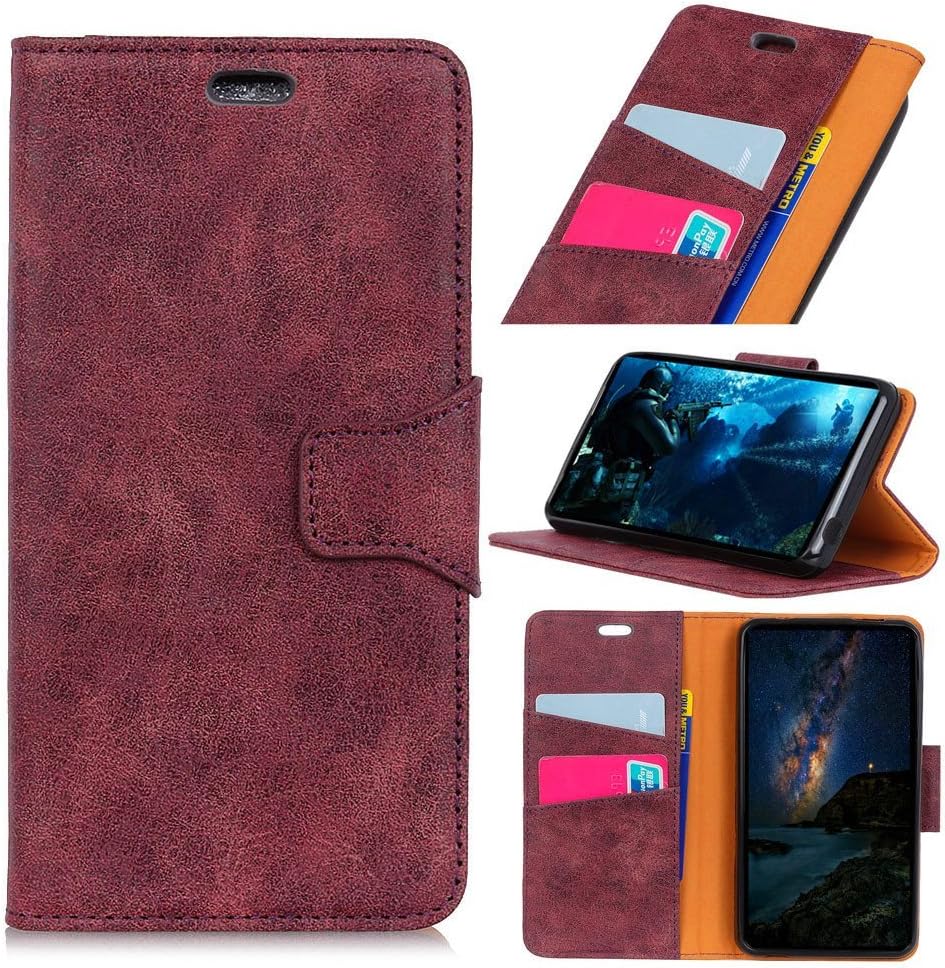 winxsam Slim Wallet Back Case for Vivo V11 Pro,Case with Credit Card Holder Slot, Ultra Slim Fit Leather Shockproof Case,Impact Resistant, Hybrid Protective Shell - Blue