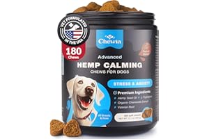 CHEWIA Hemp Сalming Сhews for Dogs Anxiety Relief - Anxiety Relief for Dogs - Dog Calming Chews - Calming Dog Treats for Storms, Separation, Fireworks, Vet Visits, Travel, Grooming - Dog Anxiety Chews
