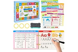 Dr.Rapeti Preschool Learning Activities Educational Workbook Busy Book 58 Pages 8 Dry Erase Markers Prek Montessori Handwriti