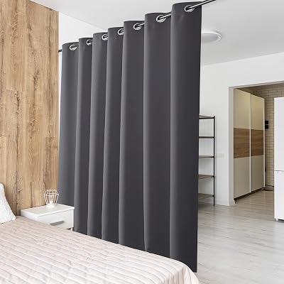 PONY DANCE Thermal Blackout Curtains Grey 254 x 210 cm Eyelets