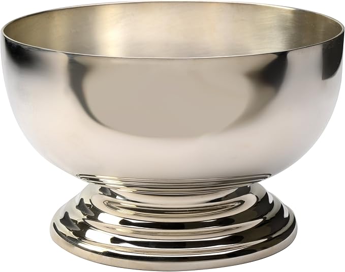 Silver Decorative Bowl, Brass with a Silver Plated Finish
