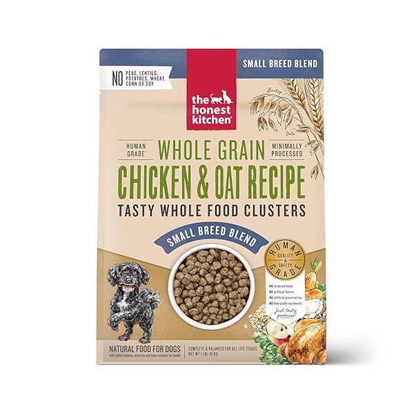 THE HONEST KITCHEN WHOLE FOOD CLUSTERS SMALL BREED WHOLE GRAIN CHICKEN DRY DOG FOOD, 1 LB TRIAL POUCH