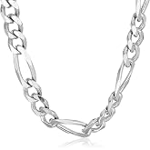 Amazon Essentials Men's Sterling Silver Italian Solid Figaro Link-Chain Necklace, (previously Amazon Collection)