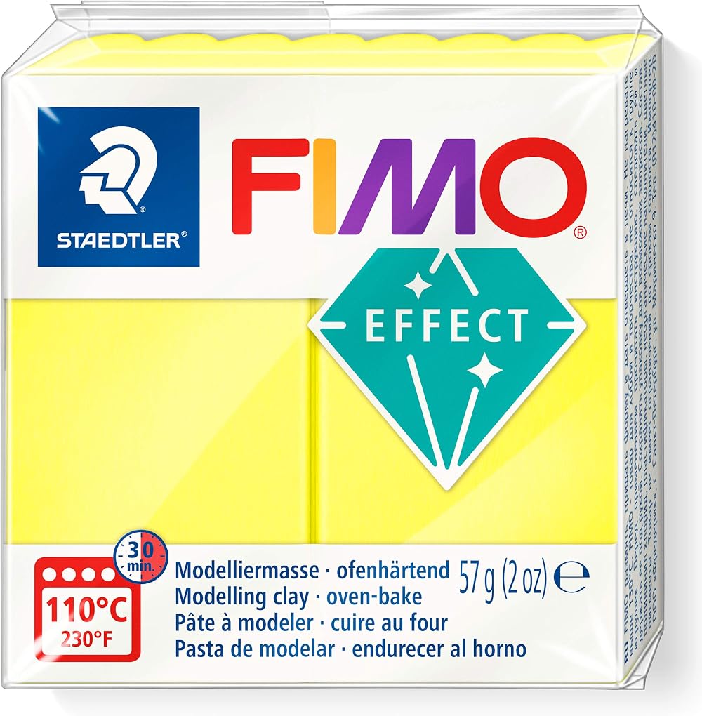 Staedtler FIMO Effect Neon Yellow Oven-Hardening Modelling Clay 57g