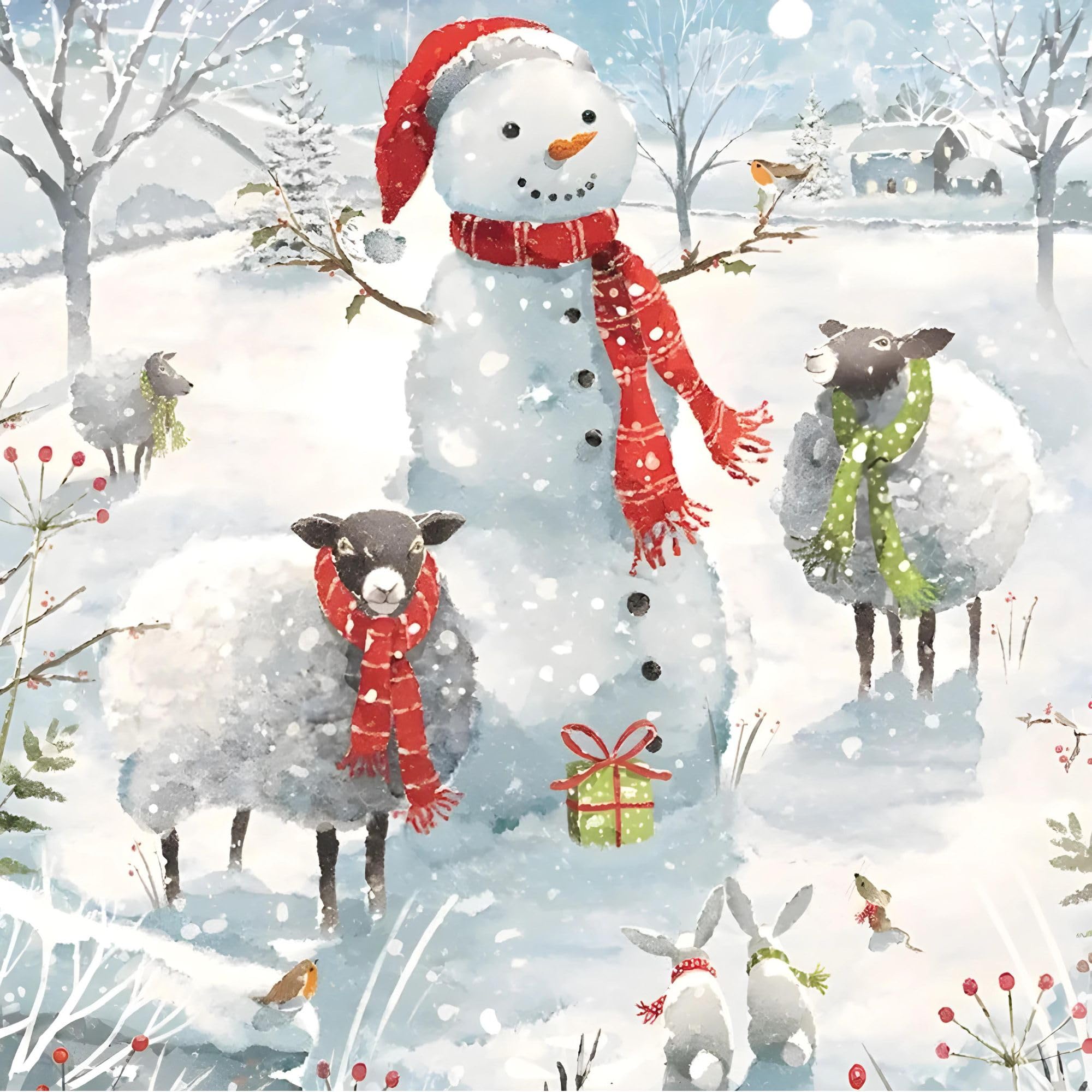 GBCC Charity Christmas Cards Pack of 10 - Charity Christmas Cards with Snowman and Sheep Design - Eco-Friendly Xmas Cards Multipack with Envelopes