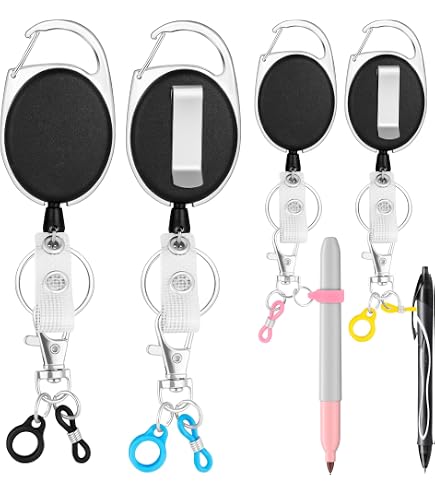 Chivertion 2 Pack Retractable Pen Holders - Heavy Duty Lanyard With Belt Clip For Carpenters, Nurses, Mechanics (25.6" Pull, Elegant Style) - View #10