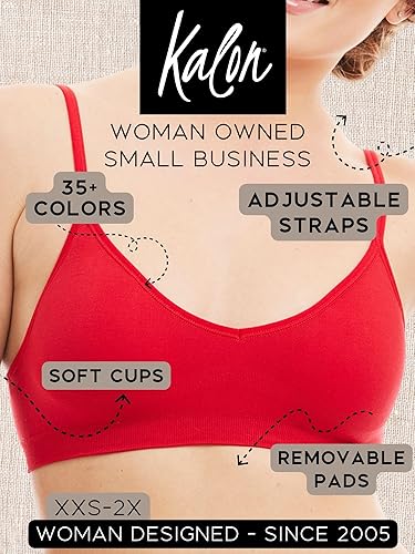 Kalon Women's Pack Demi Padded Bralette Wireless Comfortable Bra
