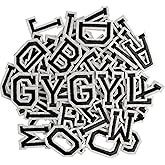 GYGYL 104 Pieces Iron on Letter Patches, Embroidered A-Z Letter Patches for Clothes, Dress, Hat, Socks, Jeans, DIY Accessorie