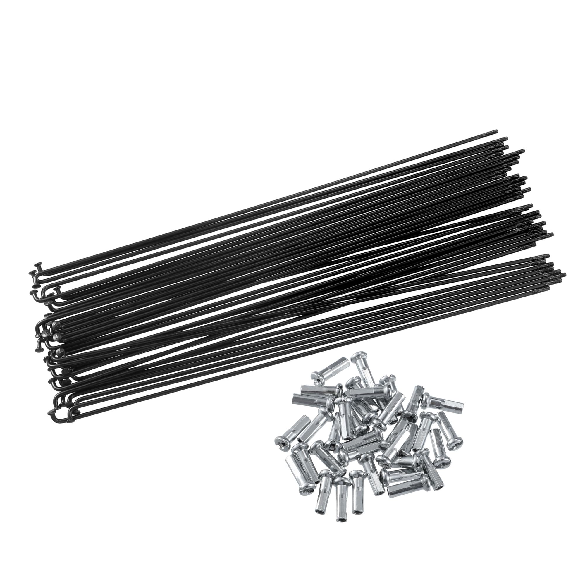 Hihaha Bicycle Steel Spokes 14G Bike Spoke 220mm Length with Nipples /36Pcs