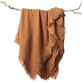 lifein Fall Throw Blanket for Couch-Soft Burnt Orange Boho Bed Throw Blankets,Cozy Knitted Waffle Throw,Small Farmhouse Lightweight Blanket for Autumn,Woman,Man,Chair,Sofa,Home Decor(Rust,50 * 60")