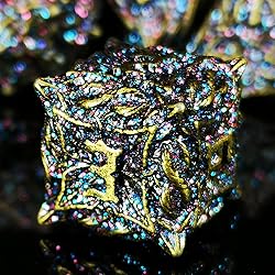 HAOMEJA Metal Flash Magic Vine Leaf Dice Set DND 7