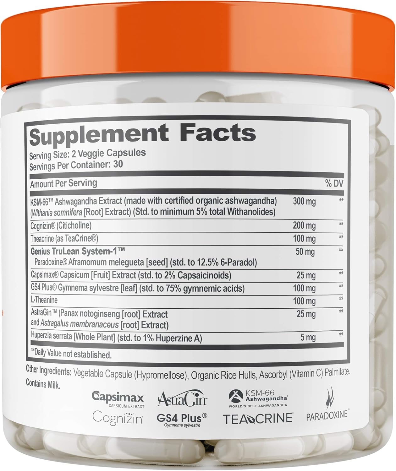 Genius Fat Burner - Thermogenic Weight Loss & Nootropic Focus Supplement - Natural Metabolism & Energy Booster for Men & Women | Thyroid Support and Appetite Suppressant w/ Gymnema Sylvestre, 60 Pills: Health & Personal Care