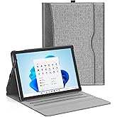SSS·GRGB Case fit 13 Inch Microsoft Surface Pro 11/10/9/8, Multiple Angle Viewing Portfolio Business Cover with Stylus Holder & Pocket, Compatible with Type Cover Keyboard & Dock, Grey