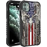 FJyuanqi Compatible with iPhone 11 2019 Case for Man Boys, Camo Deer Flag Camouflage Design Heavy Duty Shockproof Bumper Protective Phone Cover Full Body Sturdy Anti-Scratch Armored for iPhone 11