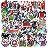 50pcs Superhero Stickers for Kids Water Bottle, Cool Cartoon Waterproof Vinyl Decal for Teen Girl Adult Laptop Skateboard Phone Guitar Travel Case Bike Helmet