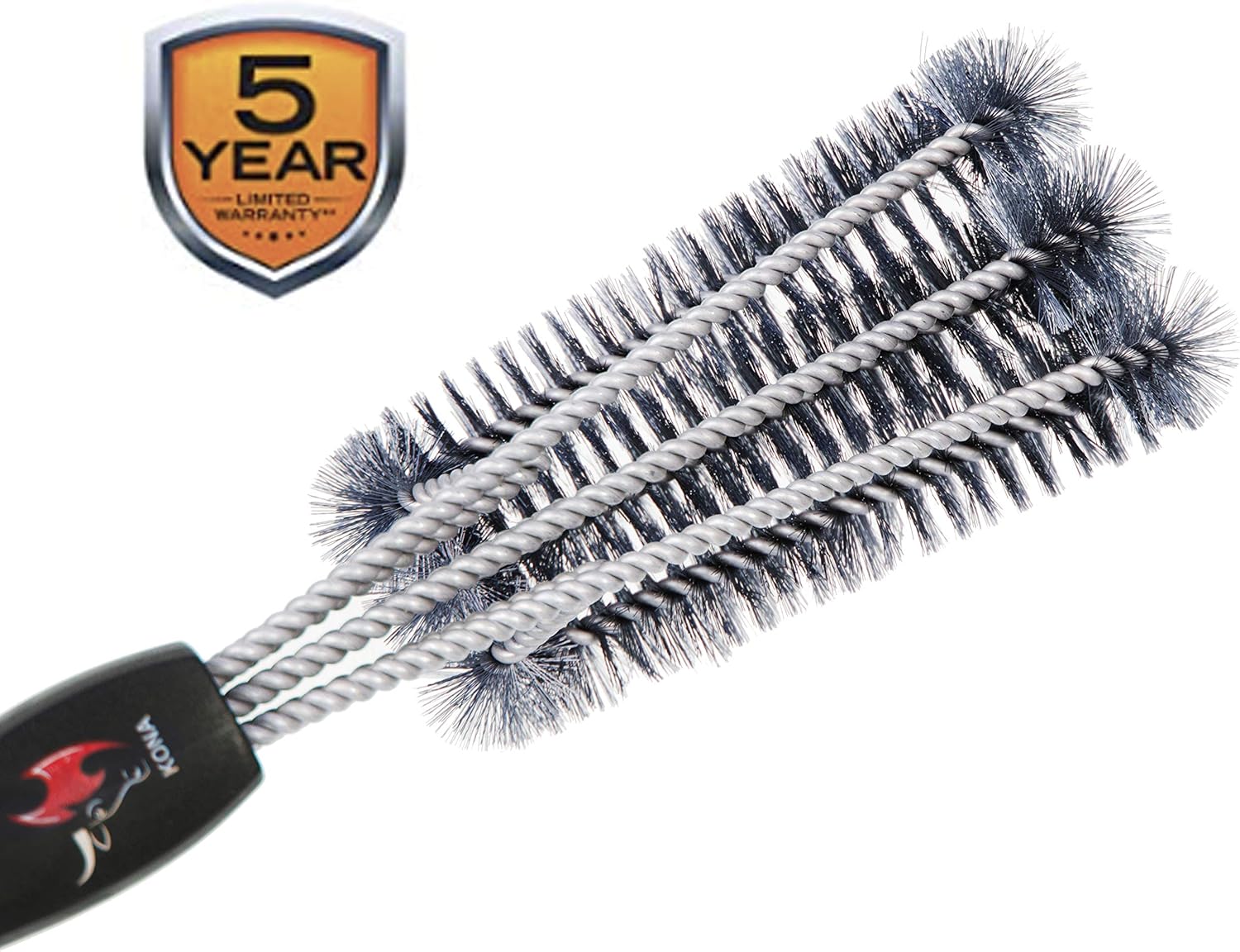 Kona 360 Clean Grill Brush, 18 inch Best BBQ Grill Brush - Stainless Steel 3-in-1 Grill Cleaner for Effortless Cleaning : Garden & Outdoor