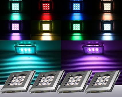 RGB LED Unterbauleuchten / Art. 2118-6 / 6-er Set mit Trafo Steuerung und Fernbedienung / Lichtfarbe Rot Grün Blau / Vitrinen