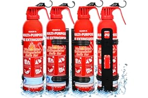 LEYANNY Fire Extinguisher with Mount, 4 Pack Portable Fire Extinguisher Suitable for A, B, C, K Fire Types, Easy to Use Water-Based Fire Extinguishers for Home/Car/Boat/Kitchen/Garage