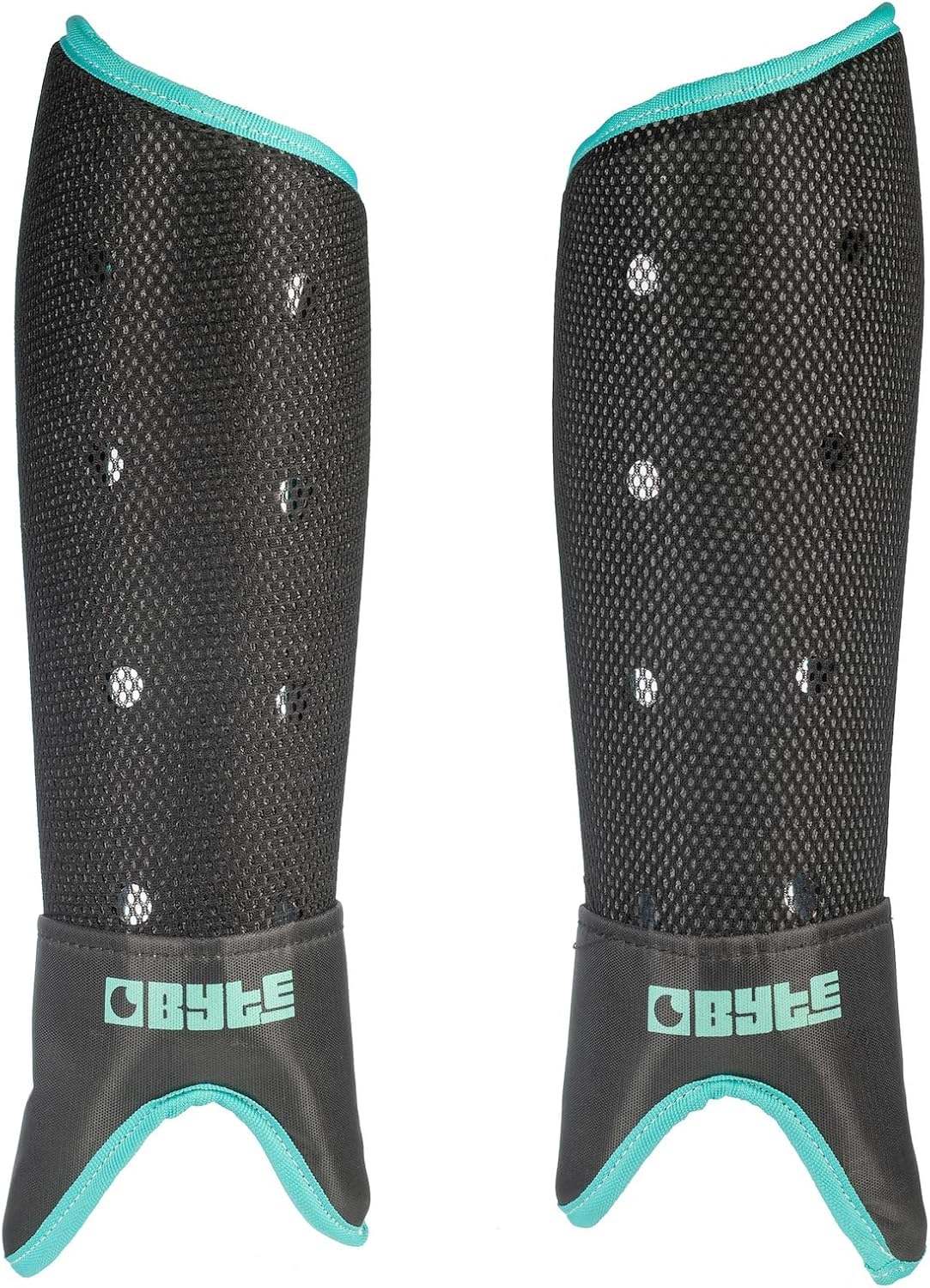 BYTE SX HOCKEY SHINGUARDS BLACK/TEAL (MEDIUM)