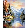 PRASIO Paint by Numbers Kit for Adults Beginner, Landscape Adult Paint by Number Kits on Canvas, DIY Acrylic Watercolor Oil Paint by Number for Adults for Home Decor Gift 16x20 Inch