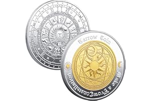 YAKIN SHOP Tarot Divination Lucky Wishing Coin Twelve Constellation Lucky Coin Lottery Ticket Scratcher Tool Lucky Charms Challenge Coin