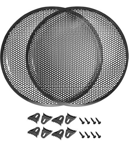 2 Pairs 10 Inch Subwoofer Metal Waffle Grills - Universal