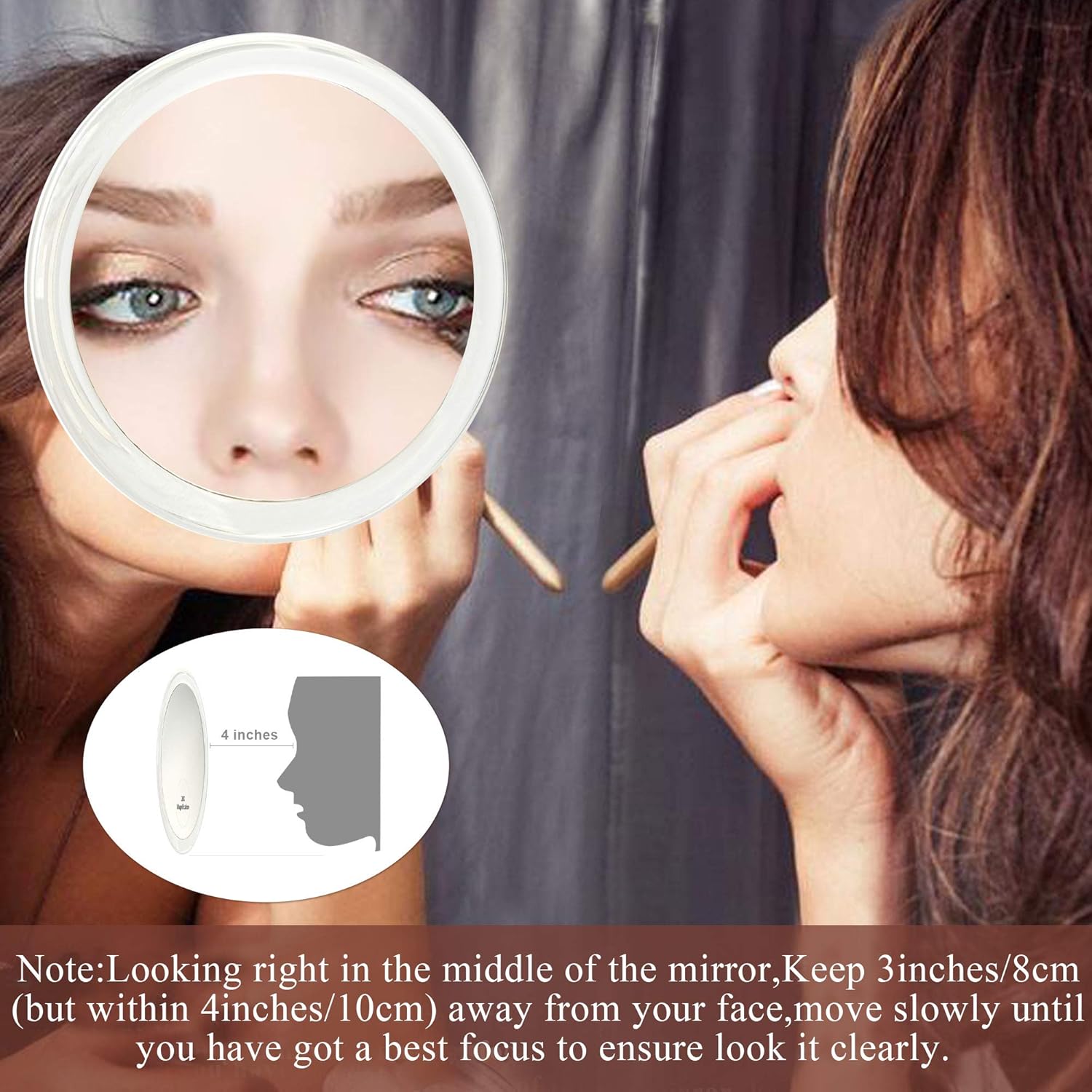 Beauty Planet 20X & 15X Magnifying Mirror Set Combo,6Inch 15X Magnified Mirror with 3 Suction Cups, 4 Inch 20X/1X Makeup Mirror with Handheld/Stand, Use for Makeup Application(Combo): Furniture & Decor