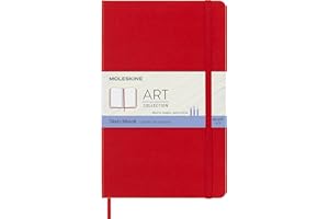 Moleskine Art Sketchbook, Hard Cover, Large (5" x 8.25") Plain/Blank, Scarlet Red, 104 Pages