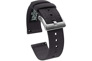 BARTON WATCH BANDS BARTON Canvas Quick Release Watch Band Straps - Choose Color & Width - 18mm, 19mm, 20mm, 21mm, 22mm, 23mm, or 24mm