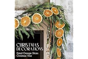 ORIENTAL CHERRY Christmas Decorations - Fall Decor - 10 Ft Dried Orange Slice Christmas Fall Garland - Farmhouse Xmas Thanksgiving Decor Indoor for Table Mantle - Home Door Party Holiday Fireplace Porch Decoration