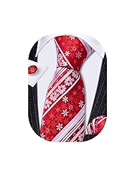 Barry.Wang Mens Christmas Tie Set Red White